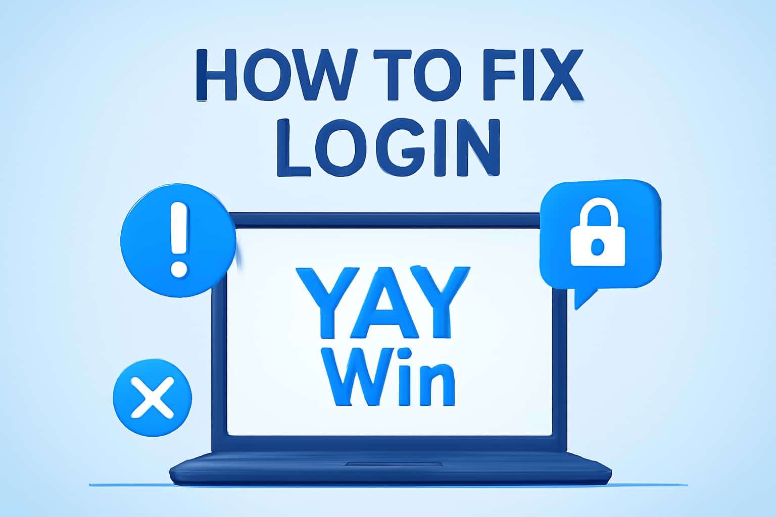 Illustration of troubleshooting the YAY Win login process.