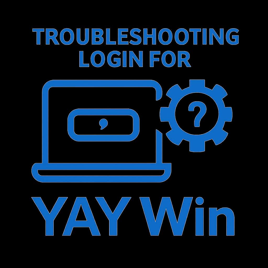 An icon representing help for YAY Win login issues, with the text 'YAY Win' displayed.
