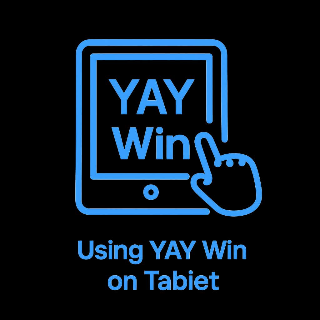 An icon symbolizing assistance with YAY Win on tablet devices.