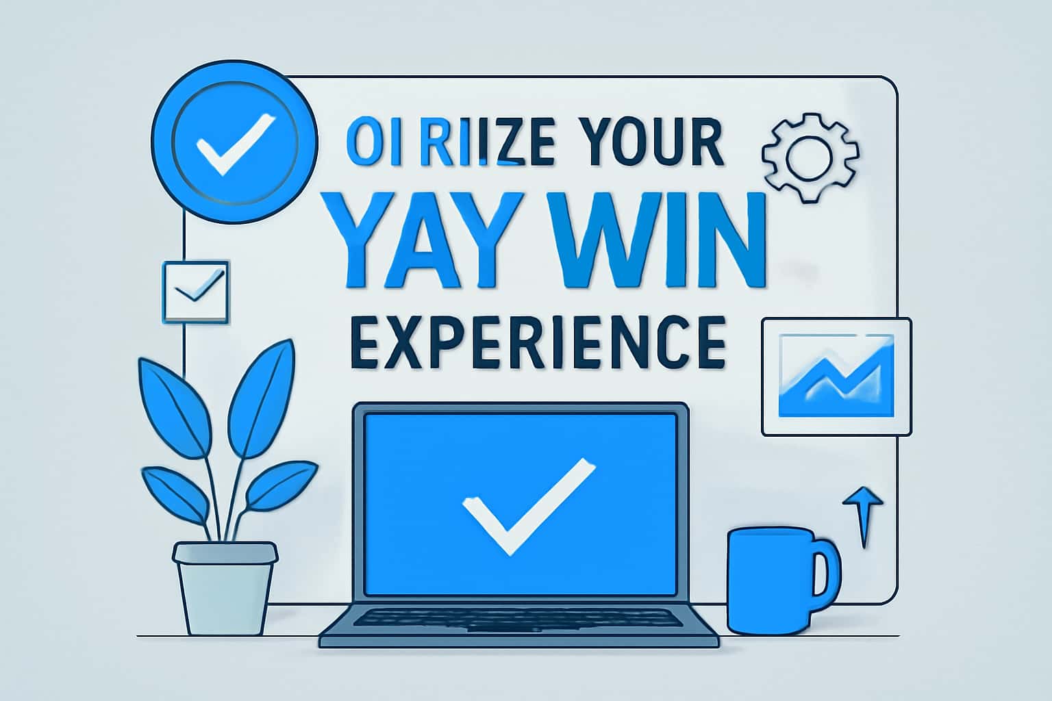 A futuristic display showcasing the text 'YAY Win' in a high-tech environment.